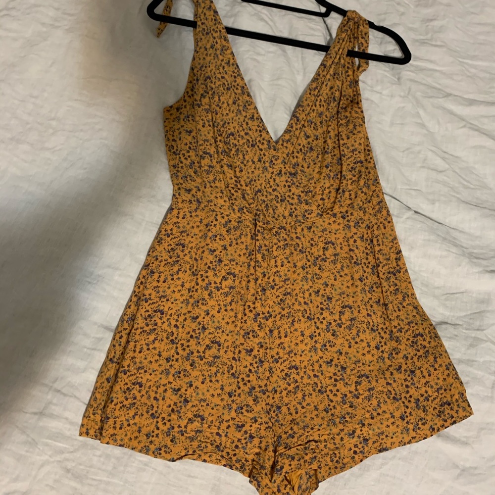 Yellow patterned Urban Outfitters romper